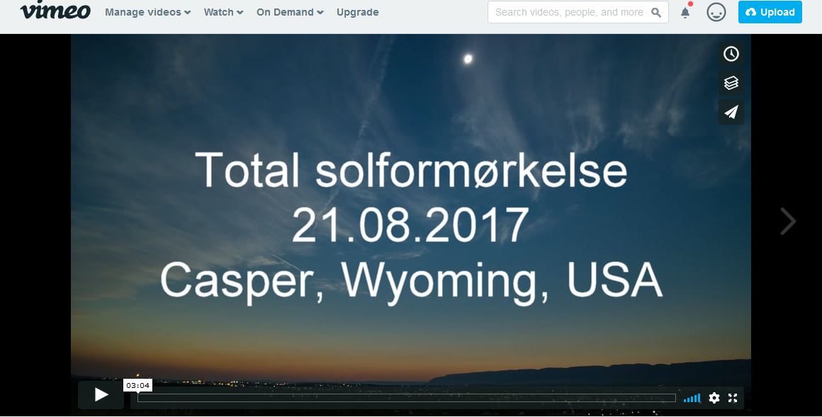 Video of Total Solar Eclipse 2017